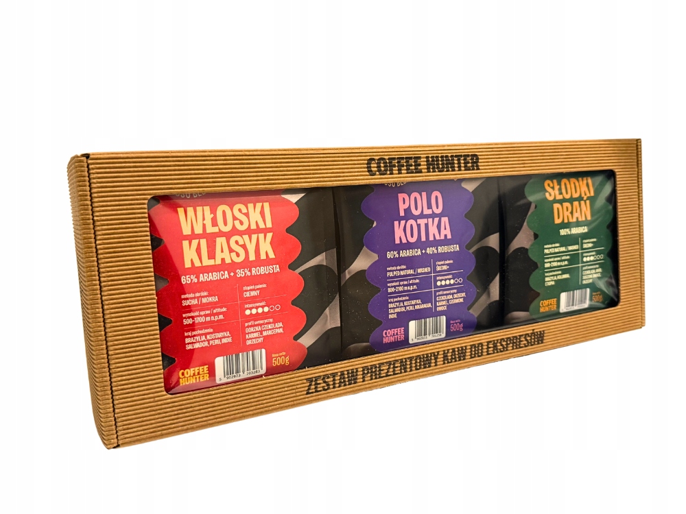 Levně Dárková Sada Káv Blends 3 x 500 g Káva Zrnková