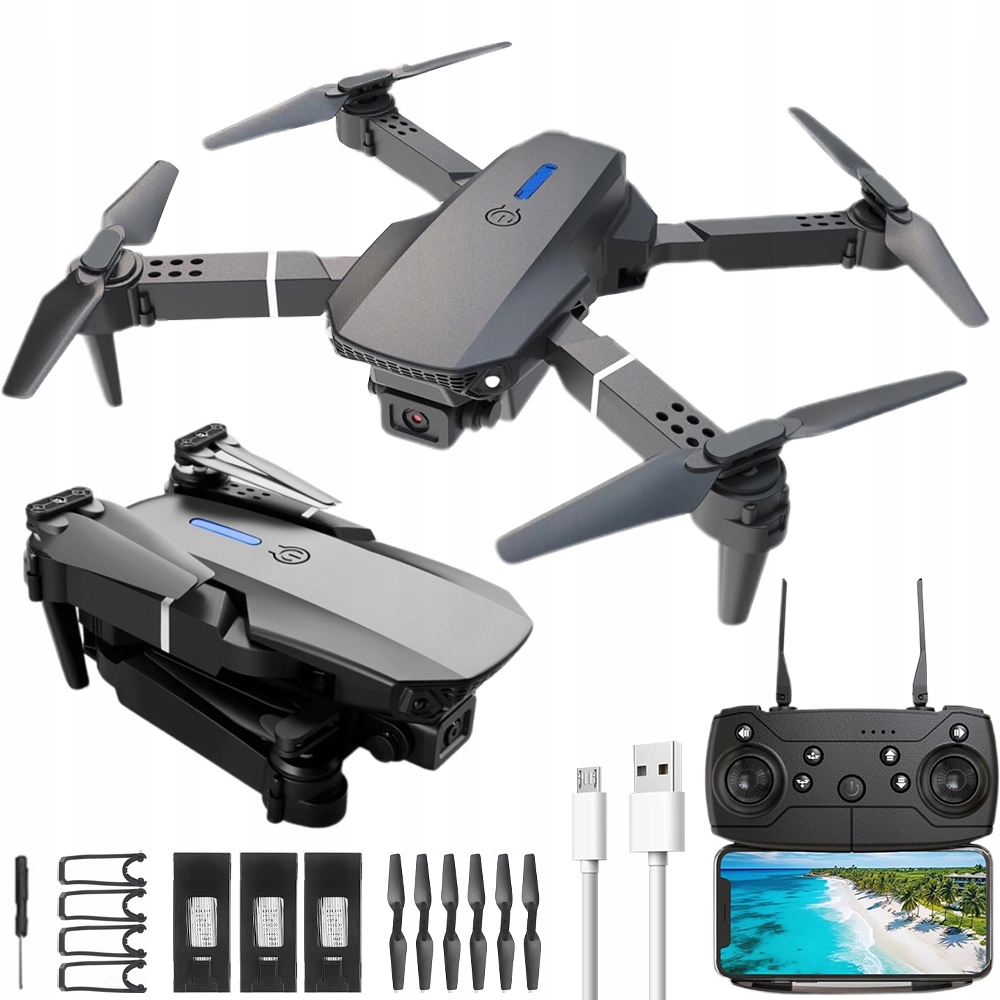 Dron Folding S Dvojitou Kamerou 4K Wifi Letu Vznášení Automatické Přistání