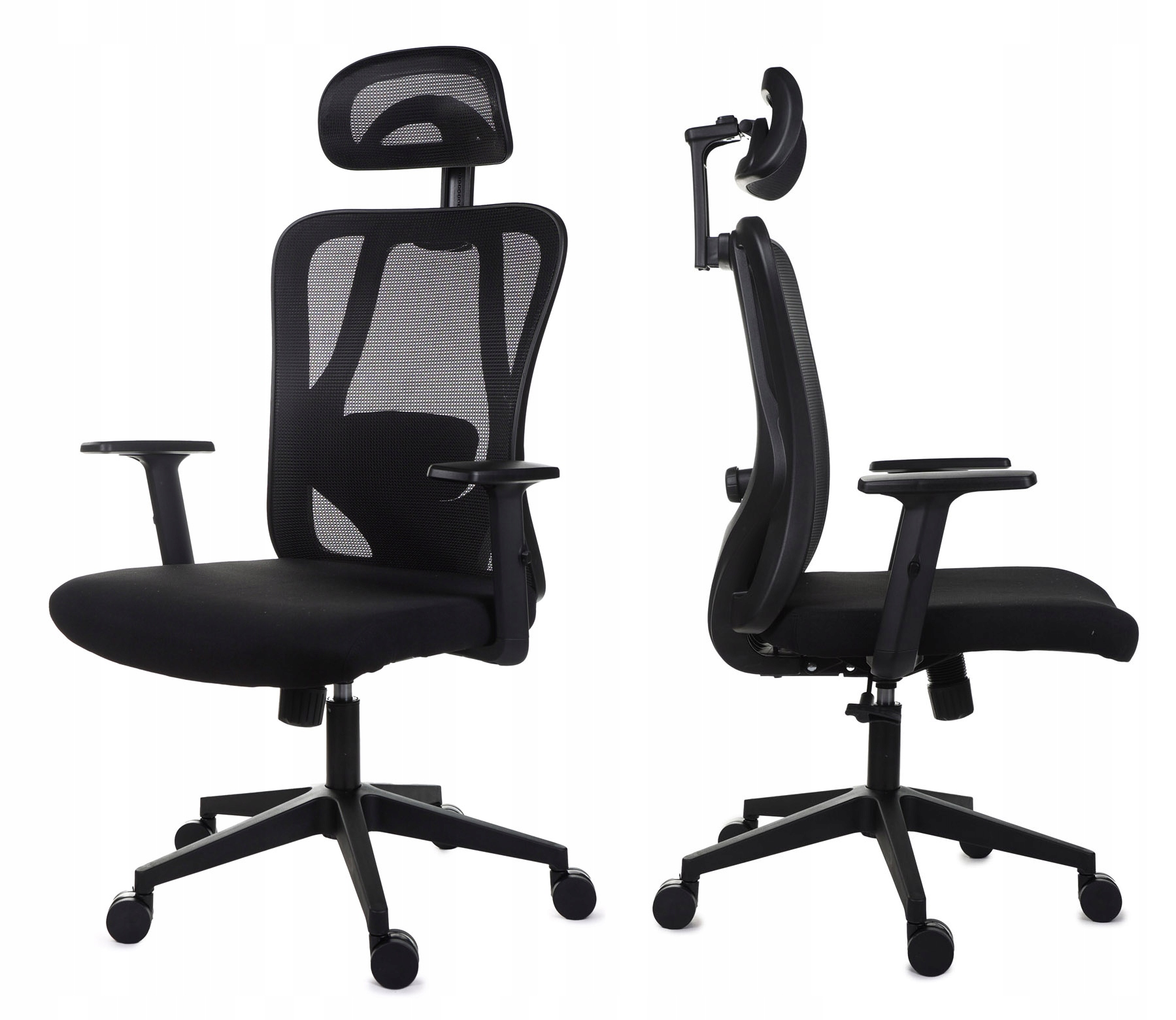 Ergonomické kancelárske kreslo FXB004 s nastaviteľnými podrúčkami a opierkou hlavy, Bozp