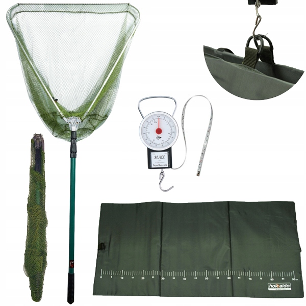 zestaw Podbierak Karpiowy 2,8m hokkaido Mata 95x48cm Waga Z Miarką