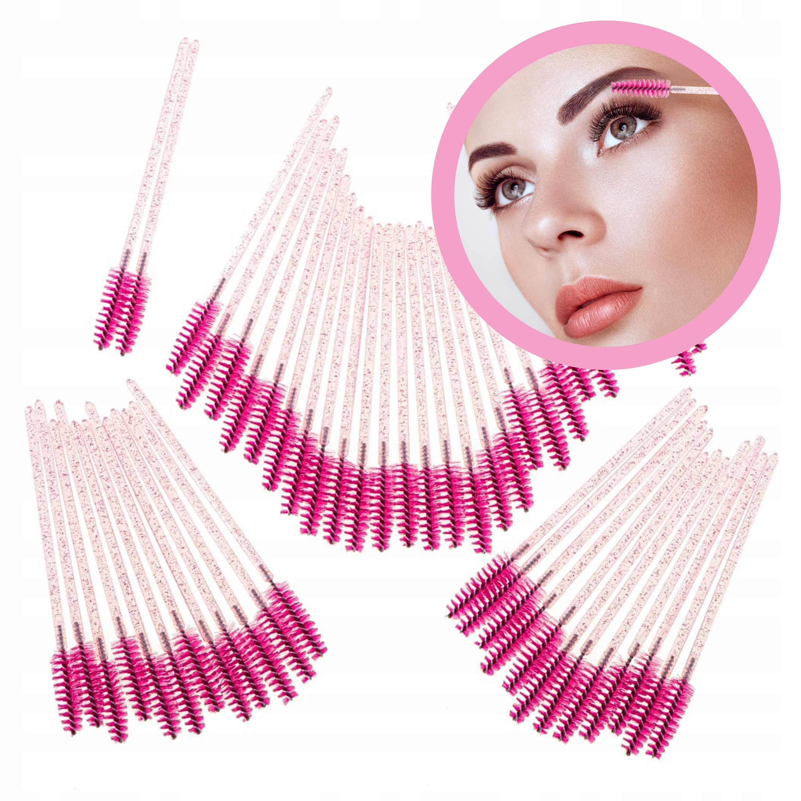 JEDNORAZOWE SZCZOTECZKI DO RZĘS SPIRALKA DO RZĘS I BRWI SZCZOTECZKA 50 szt.