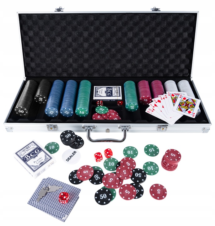 ZESTAW DO POKERA 500 ŻETONÓW CAŁY ZESTAW DO POKERA WALIZKA CHIPS SET