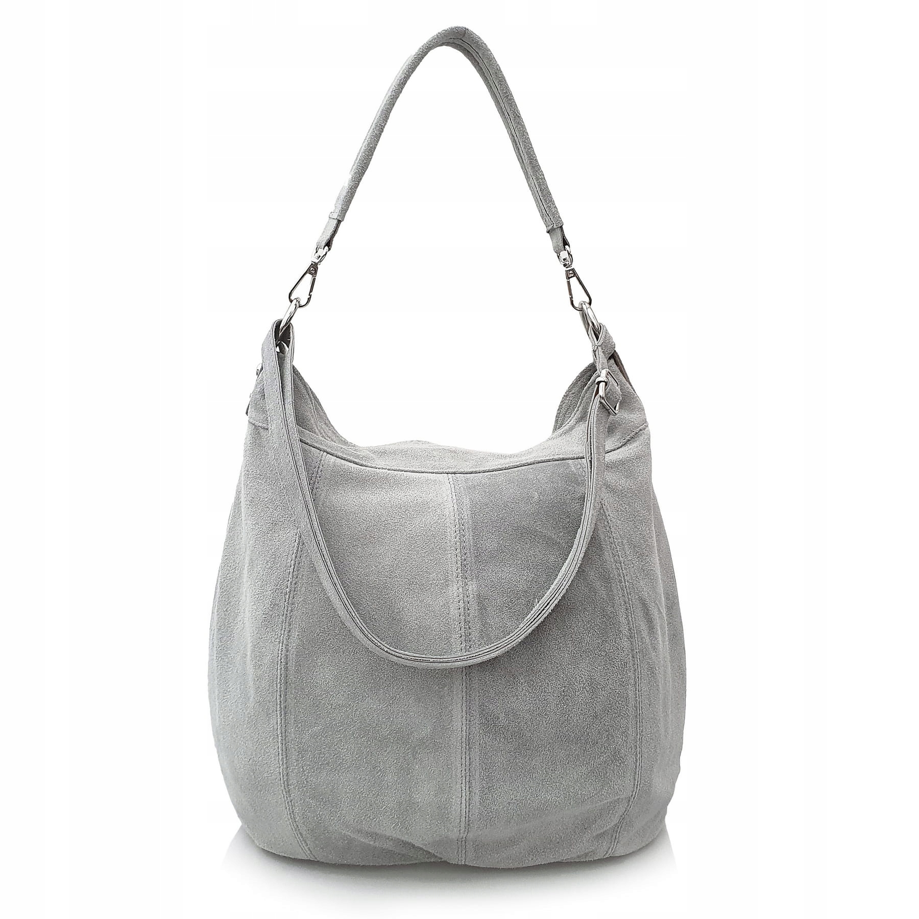 TOREBKA zamszowa damska worek z paskiem J.SZARA