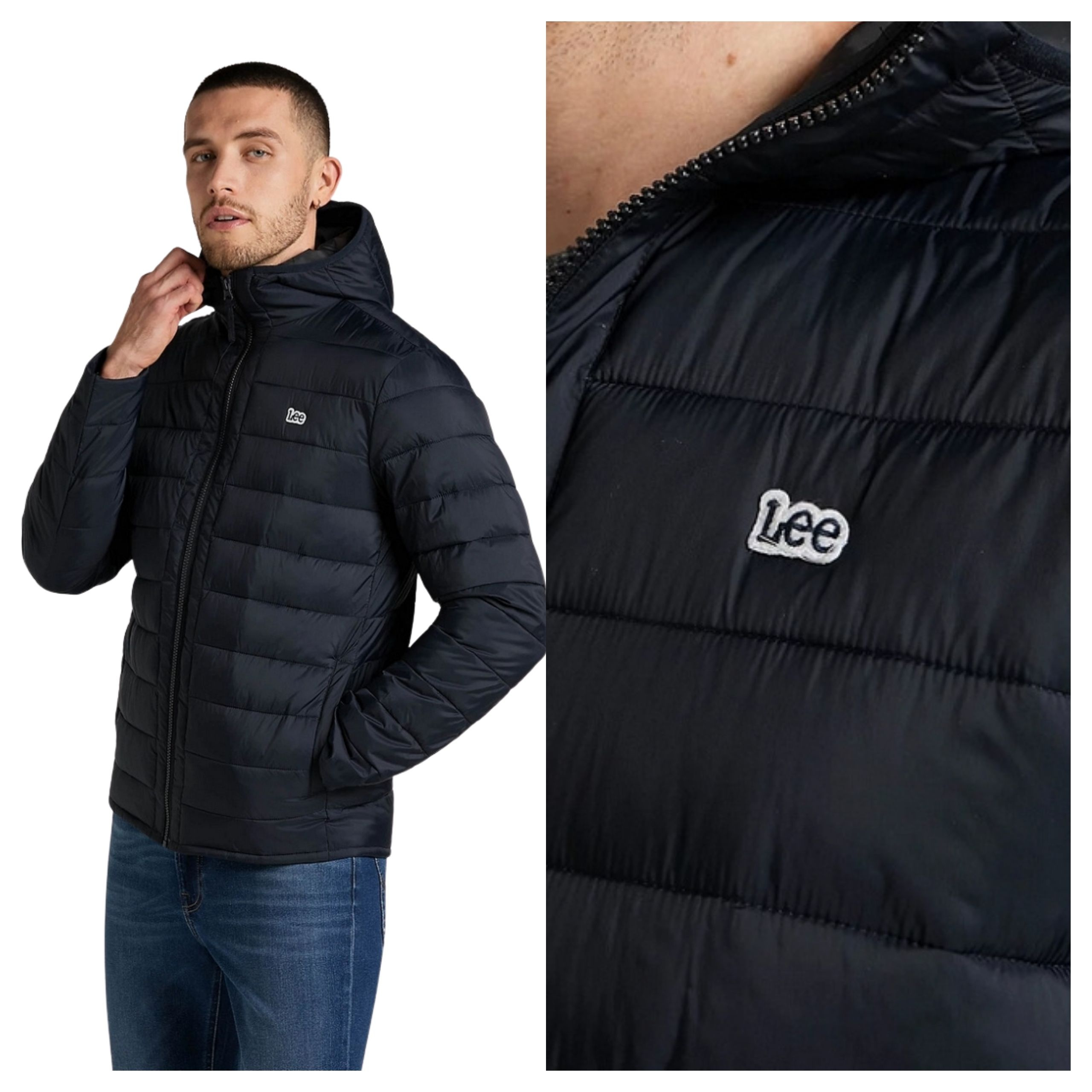Pánská bunda Lee Light Puffer Lehká prošívaná zimní černá S