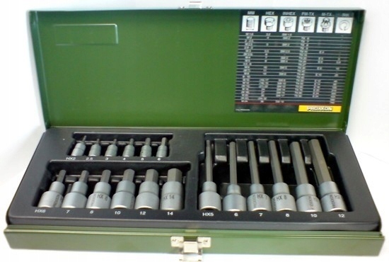 Proxxon 23100 zestaw nasadki klucze imbusowe Hex 18szt