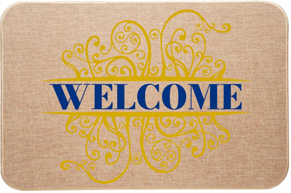 Vstupní Rohožka Pod Dveře Lněná ozdobná ozdoba Welcome Ahoj