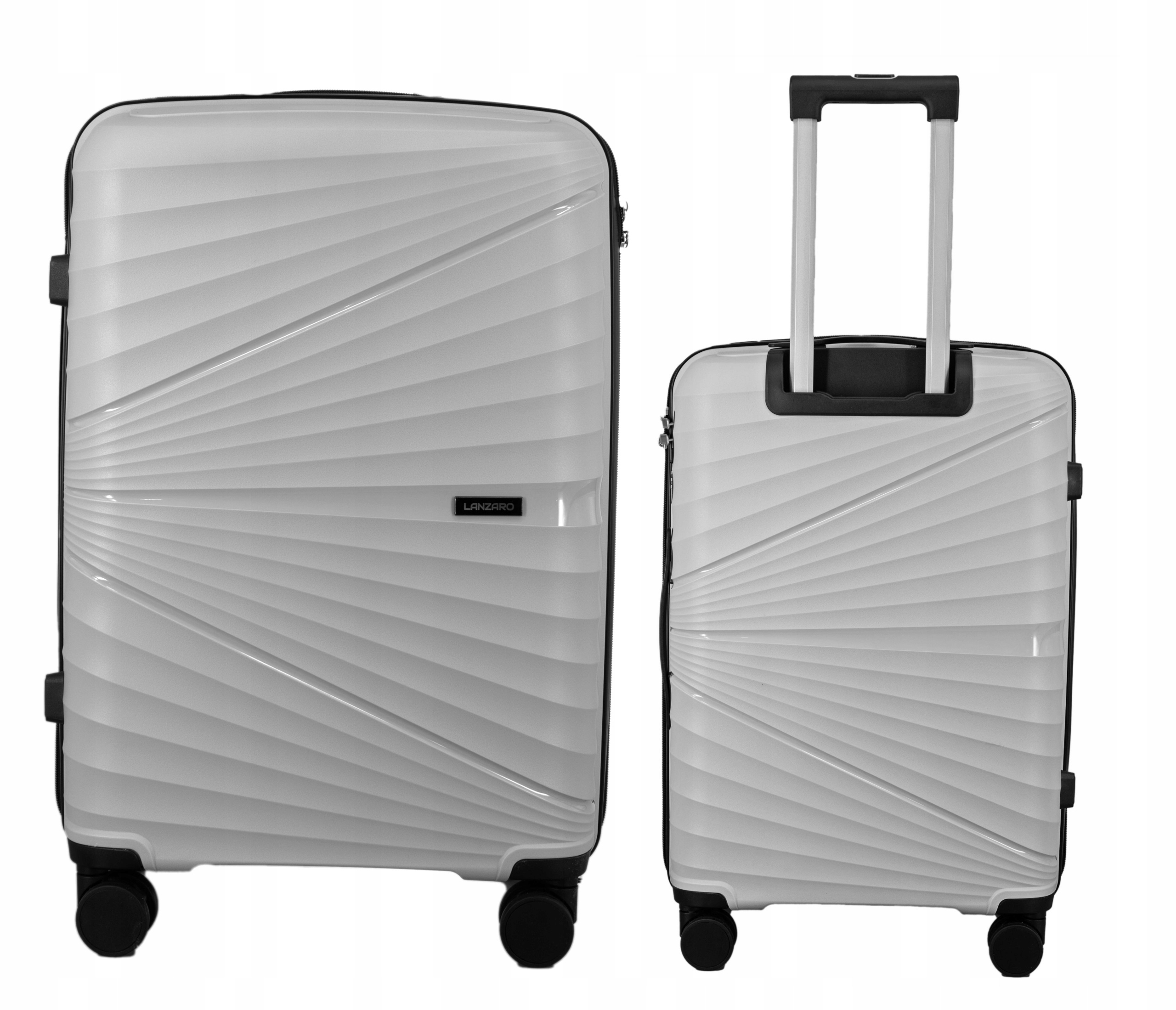 Walizka Średnia Niezniszczalna Lekka Polipropylen Tsa Lanzaro Jasny Szary