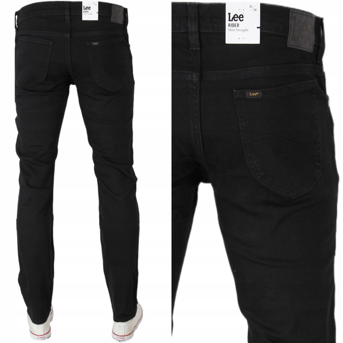 Lee Rider Slim Tapered Jeansy "black Rinse" W36 L30