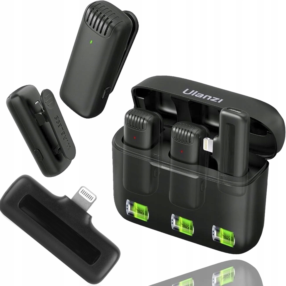 Bezprzewodowy Mikrofon Krawatowy Do Telefonu Lightning Odbiornik Ulanzi J12