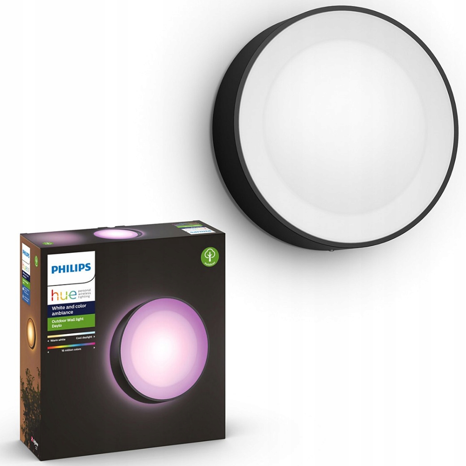 Zahradní nástěnné svítidlo Fasádní venkovní svítidlo Daylo 15W Kulatý Philips Hue