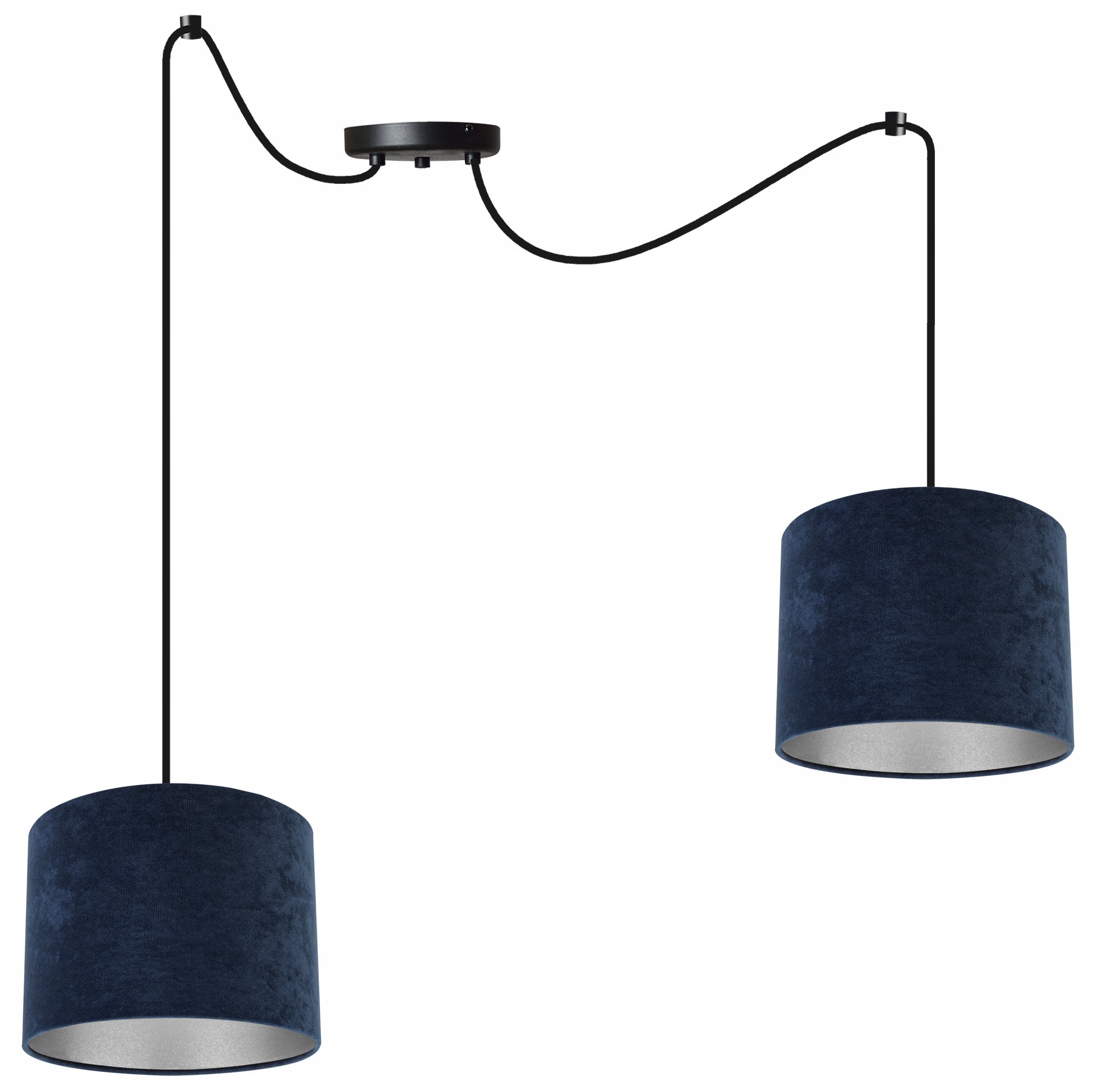 

Lampa Wisząca Żyrandol Sufitowa Chrom Abażur Welur