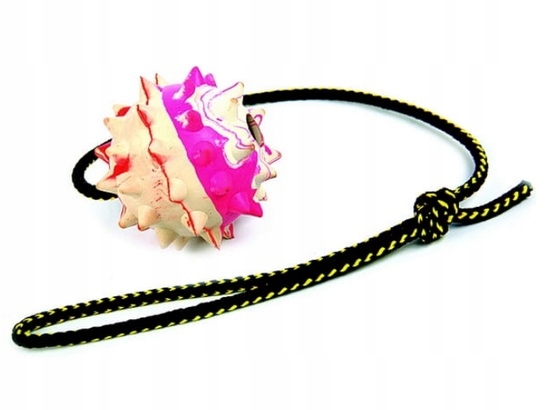 Hračka Pro Psy Gumový Míč S Hroty Na Šňůře Přetahovadlo Aport Velký 60 CM