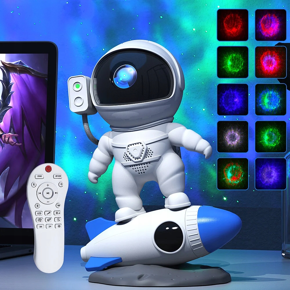 Projektor GWIAZD ASTRONAUTA LED Lampka Nocna Planetarium Prezent Długość/wysokość 23 cm