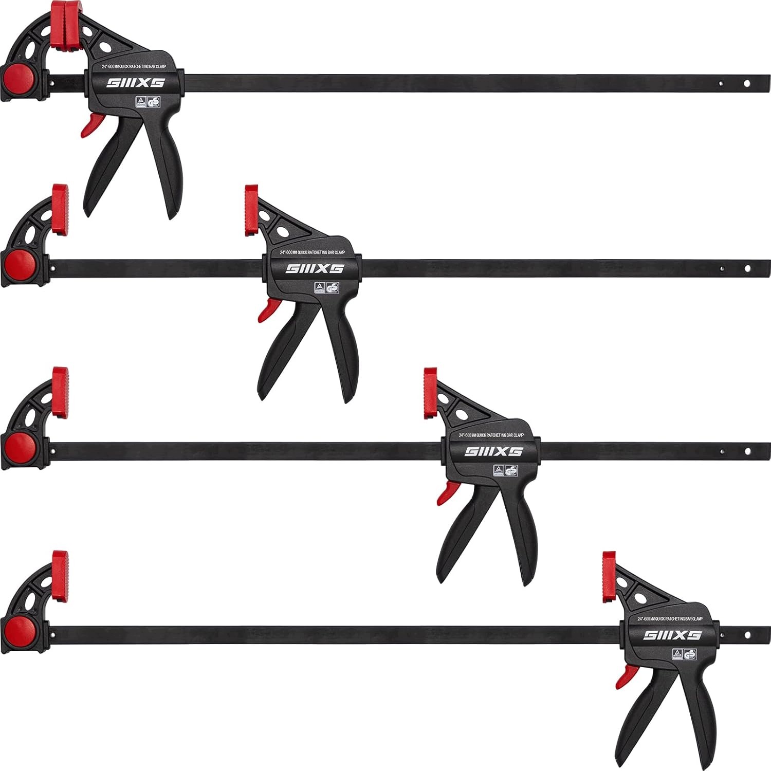 Siiixy 4 ks Rychloupínací Svěrák truhlářský jednoruční 609 mm 80 kg