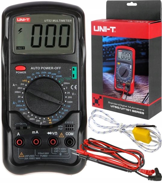 Digitální Měřič Proudu Multimetr Univerzální Jednotka UT53 Termosonda