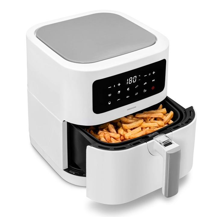 Frytkownica Air Fryer 2150W 5,2L 9 Programów Cyfrowy Panel Led Biała