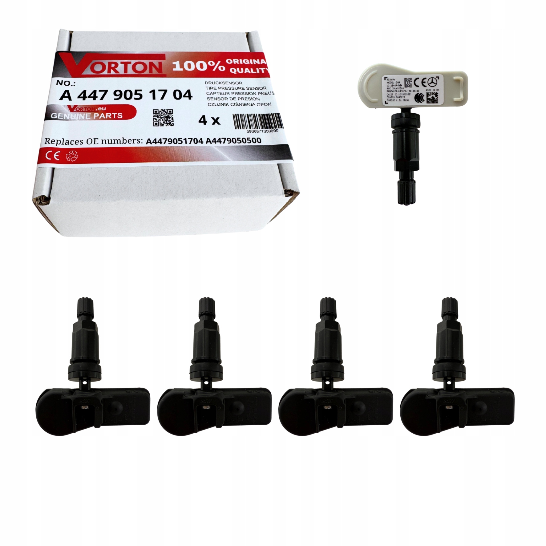 4x Senzory Tlaku Vzduchu Pre Kolesá Pneumatík Tpms Mercedes Vito W447 Tourer