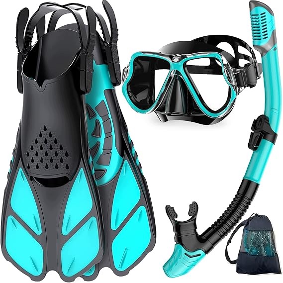 Zestaw Do Snorkelingu Zenoplige Niebiesko-czarny Maska Płetwy ML/XL R25