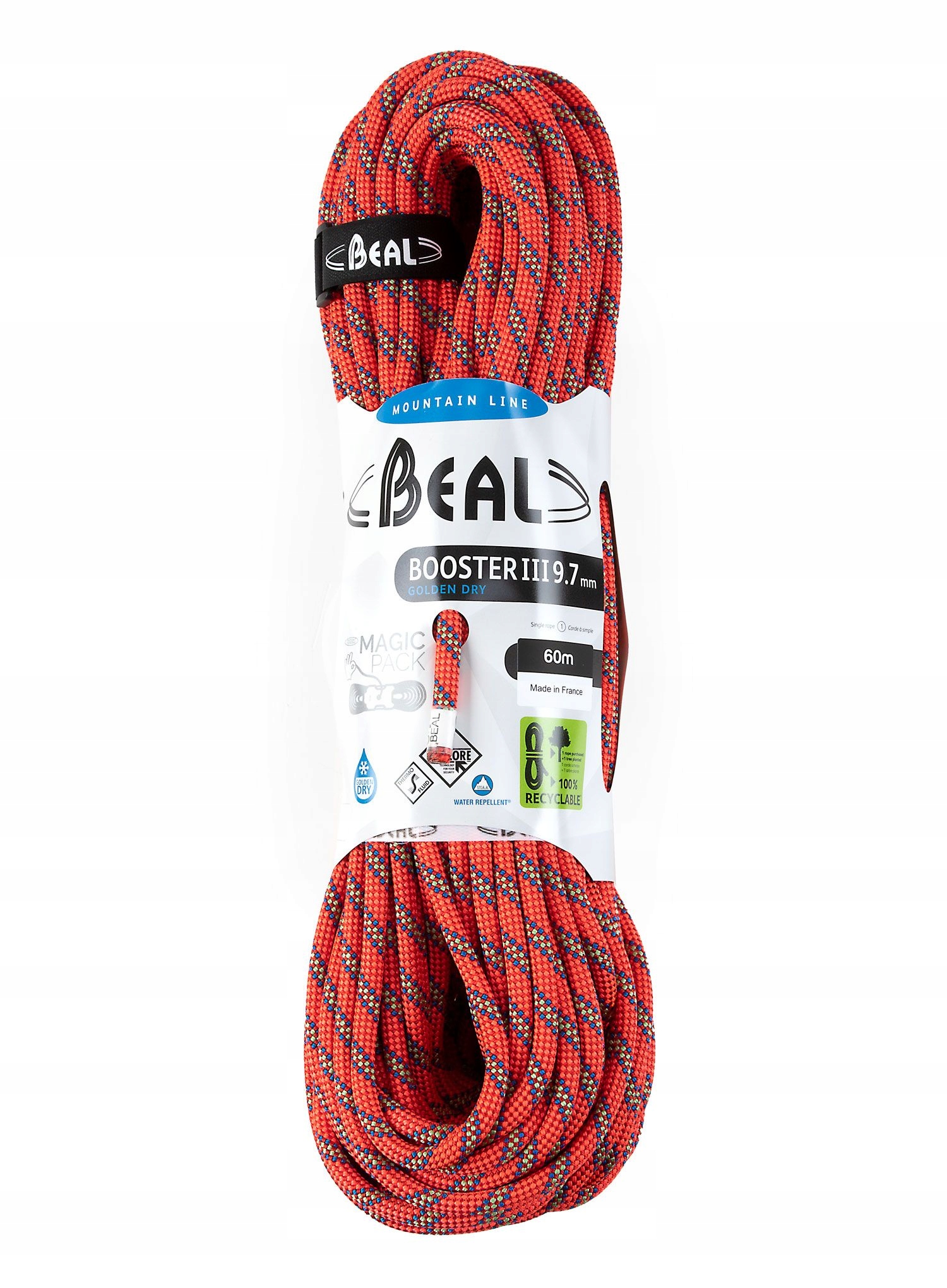Lezecké lano Beal Booster III 9,7 mm 60 m Unicore Golden Dry oranžová barva