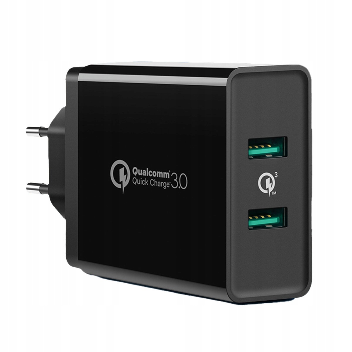 Ładowarka sieciowa do telefonu 2x Usb-a 36W QC3.0 czarna