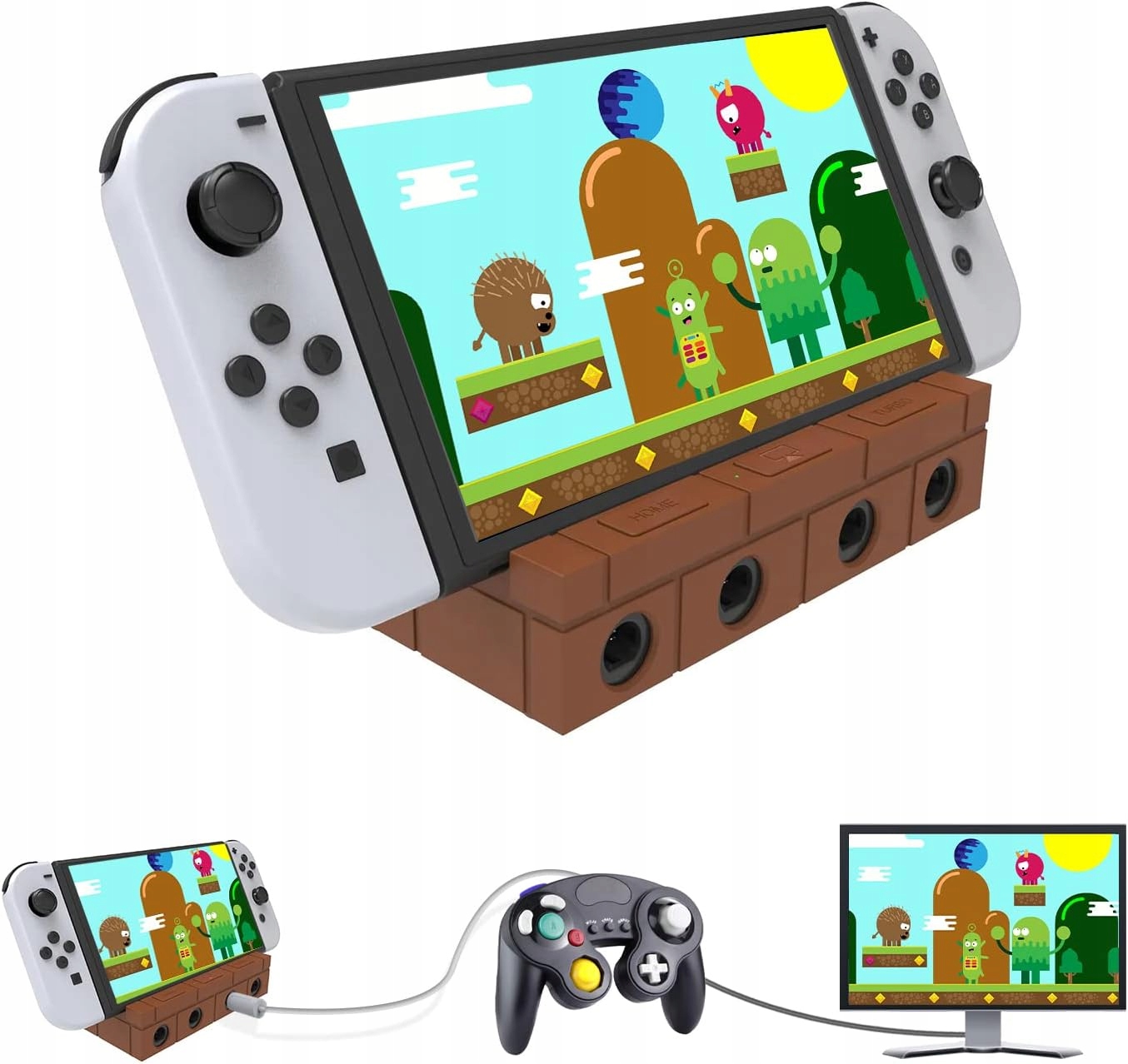 Switch HDMI TV Dock ADAPTER+GAMECUBE PRZETWORNIK