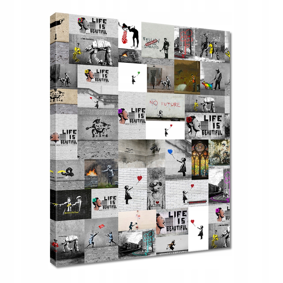 

Obraz 60x80 Mega Mix Banksy Kolaż