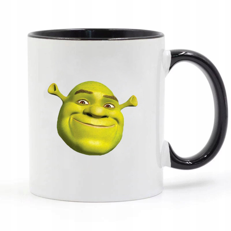 

Kubek Biały Uchwyt Czarny Shrek 01