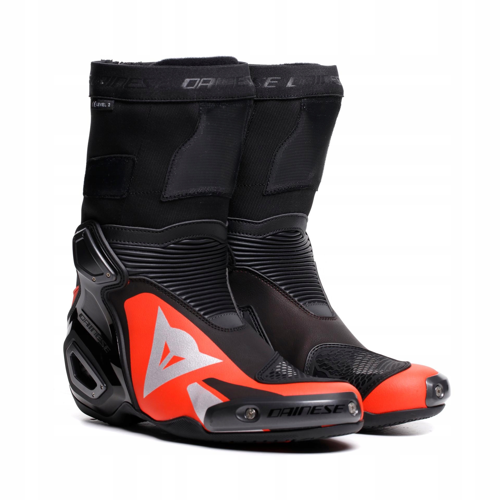 Motocyklové topánky Dainese Axial 2 Boots čierne/červené-Fluo 39