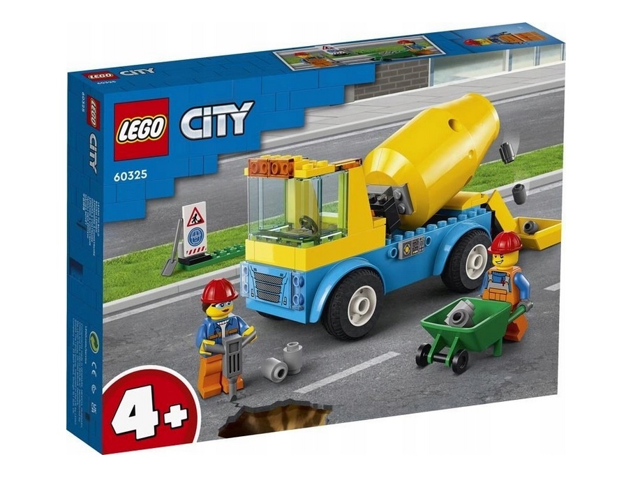 

Lego 60325 Ciężarówka betoniarką remont taczka 4+