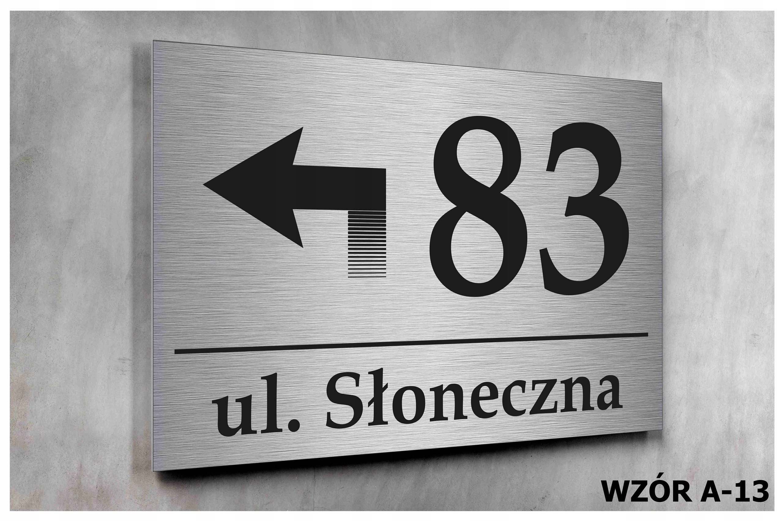 Tabliczka Tablica ADRESOWA Nr DOMU 20x30 ALUMINIUM Srebrny szczotkowany