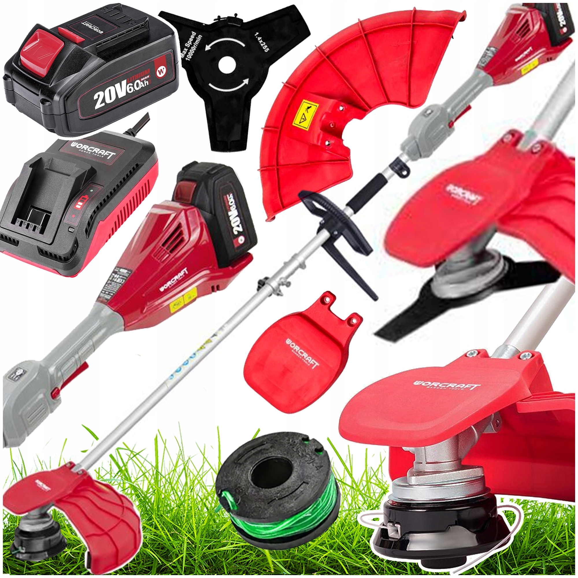 Podkaszarka Akumulatorowa Elektryczna Kosa Wykaszarka Do Trawy Aku 6.0AH