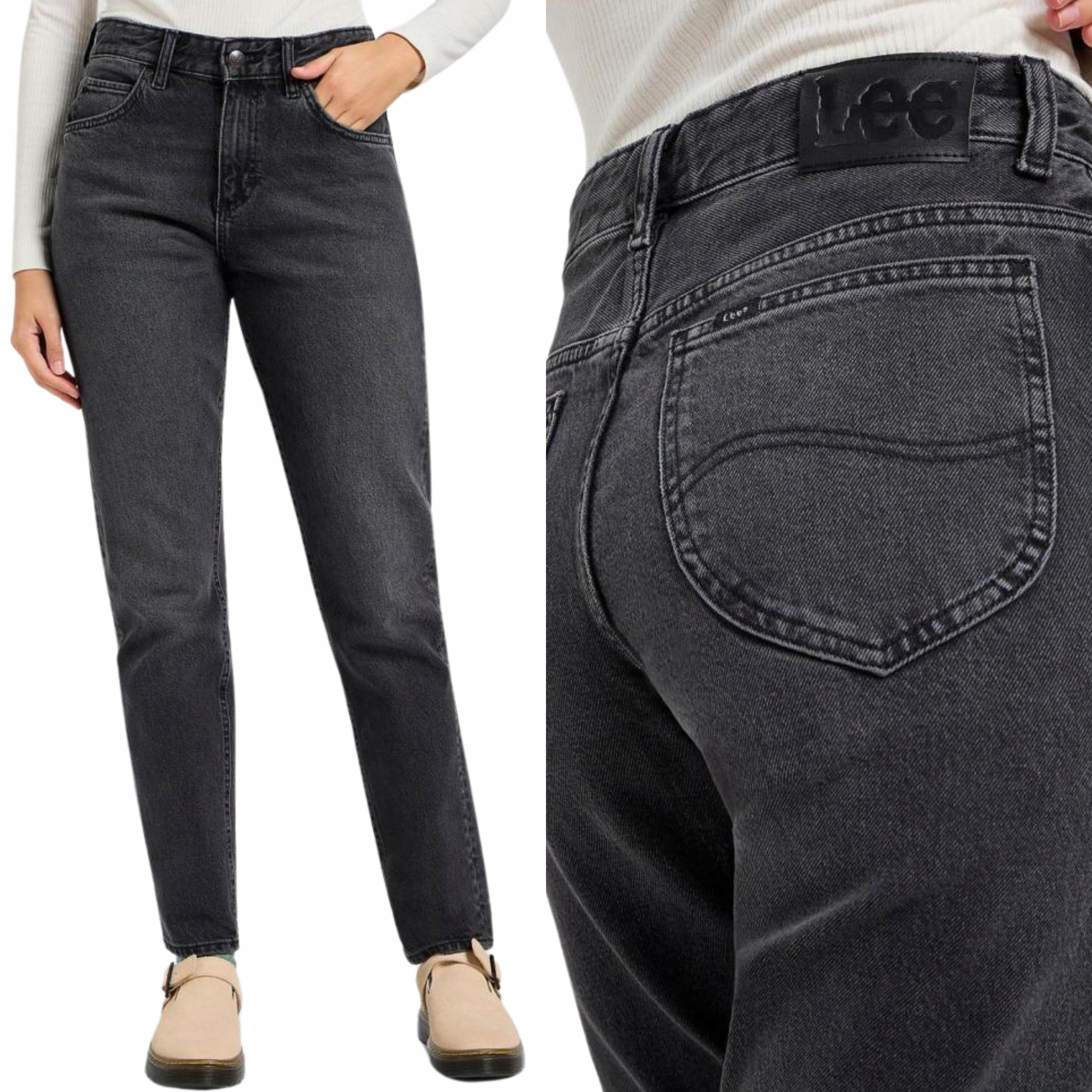 Lee kalhoty High Waist slim Graphite jeans Rider Jeans W26 L31