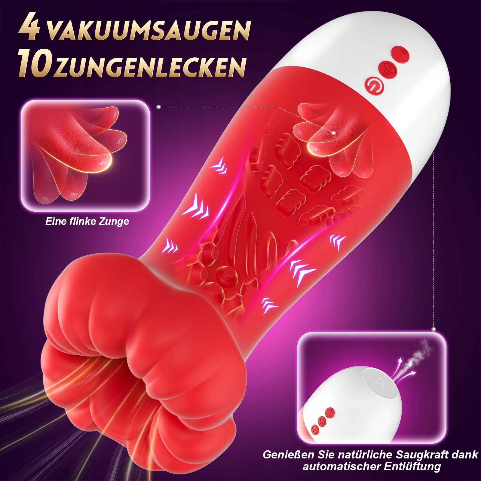 Masturbator Męski Elektryczny 10 Wibracji 10 Lizań 4 Ssania PANGPANGMI — miniatura 2