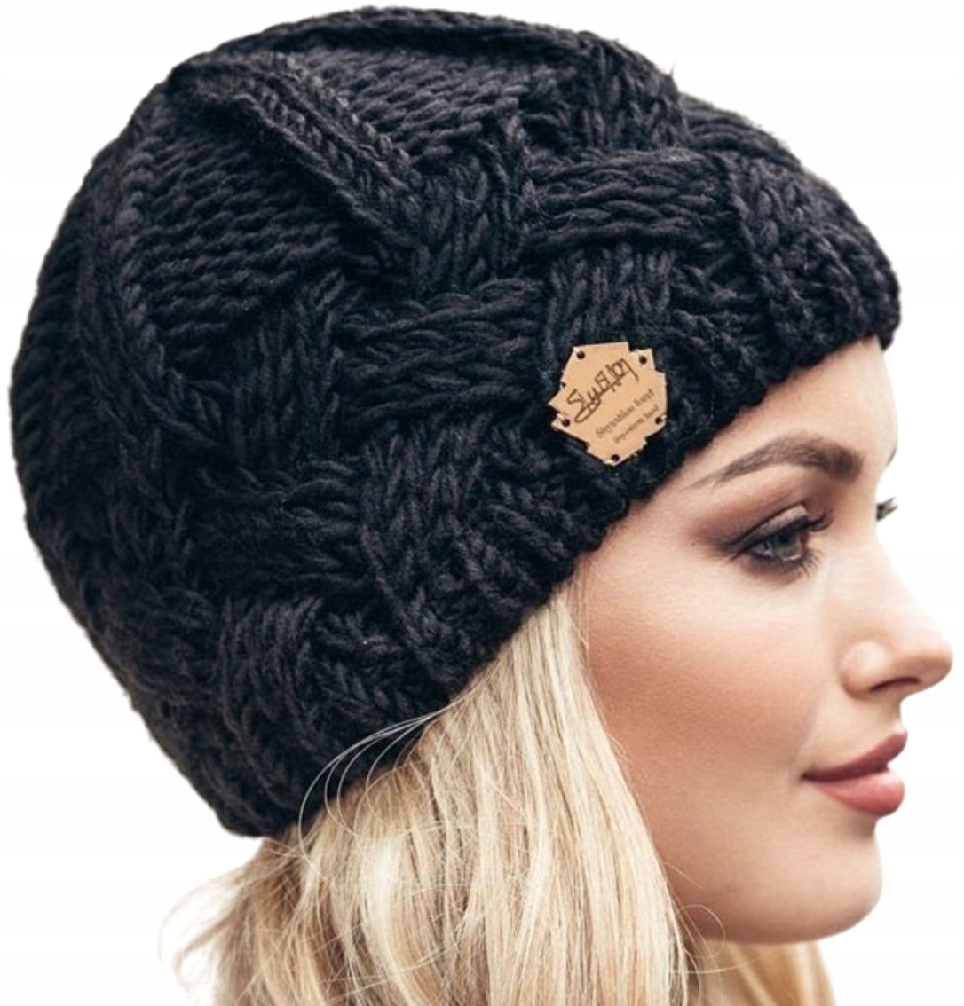 

Czapka damska pleciona zimowa ocieplana beanie