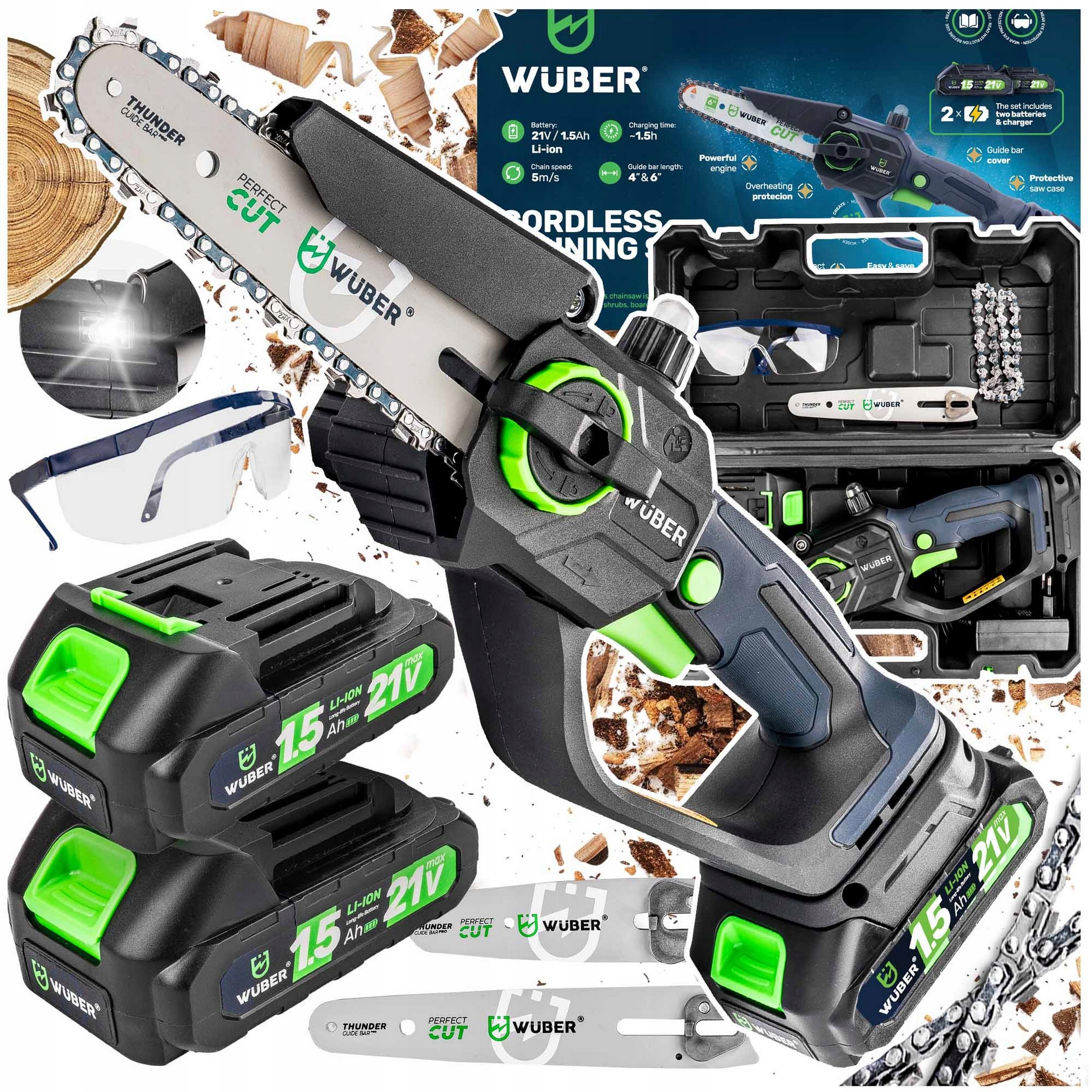 Mini Pilka Na Větve Aku Řetězová Pila Na Větve 2xAKU