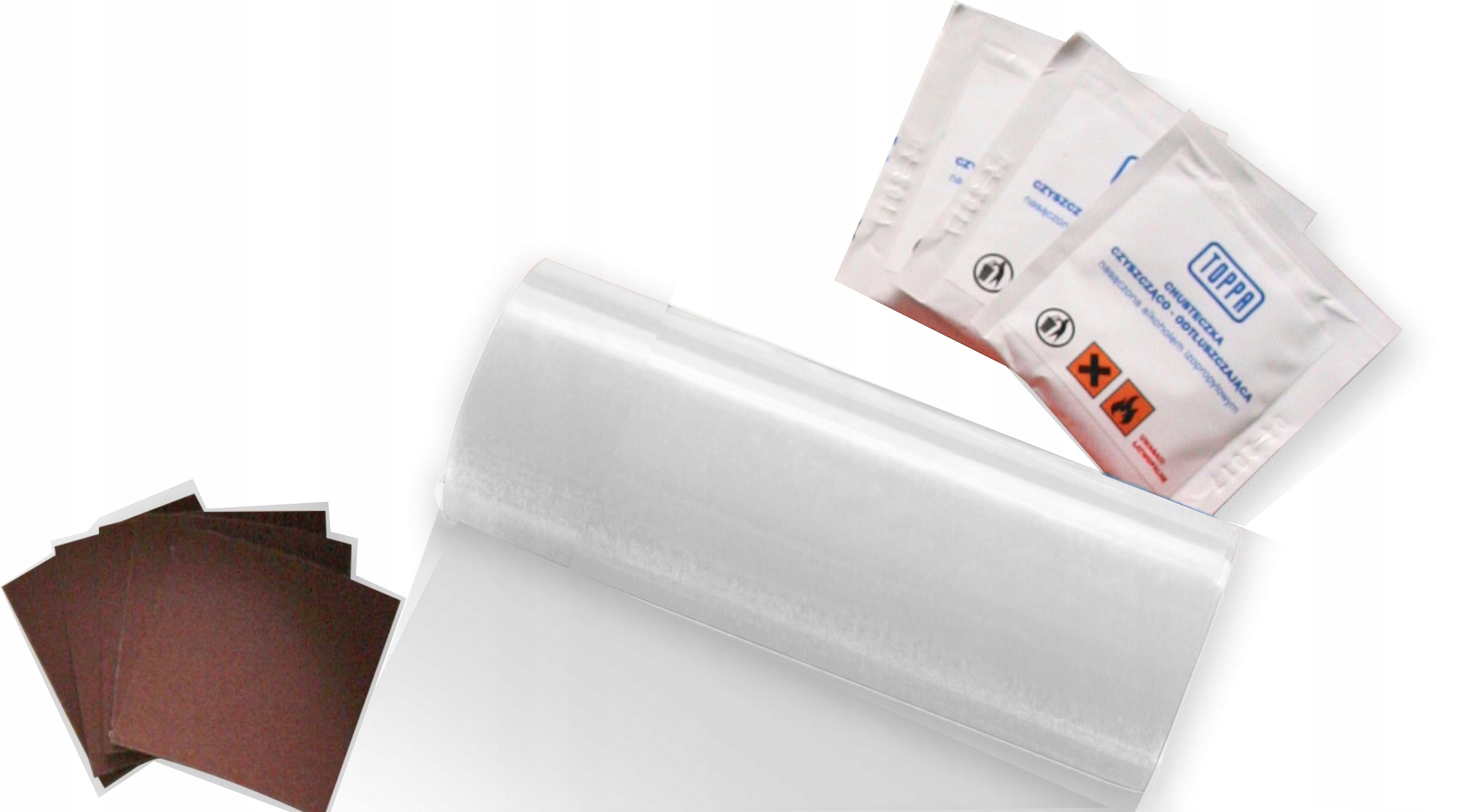 ZESTAW naprawczy łata PLANDEKI (220x10cm) Srebrny