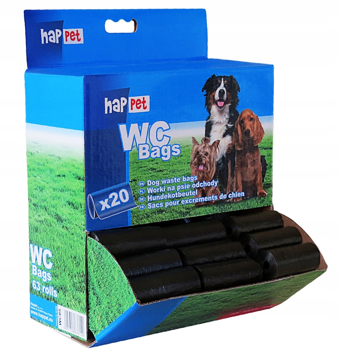 Levně Sáčky na exkrementy 63 rolí balíček, ekonomické