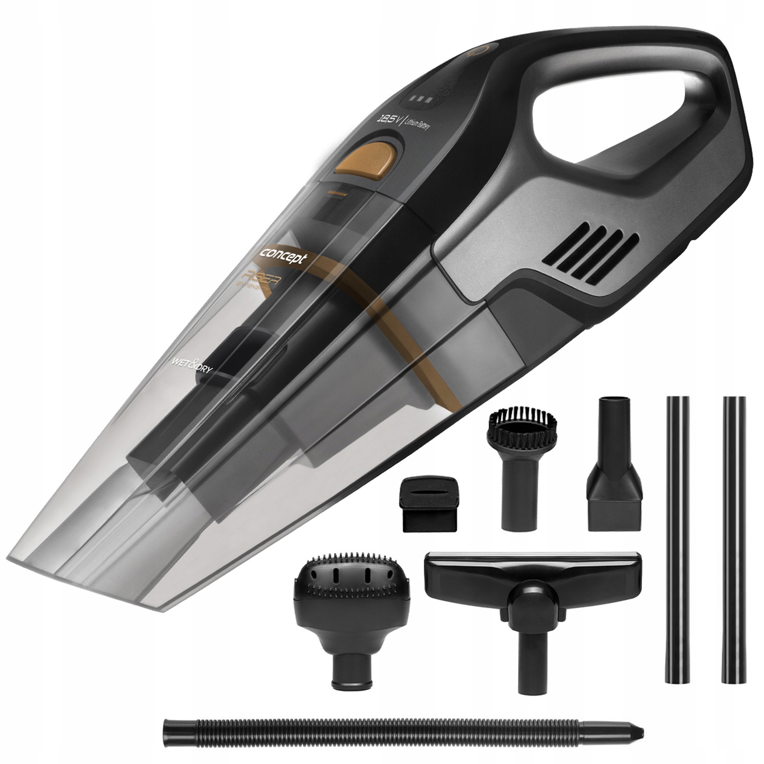 Odkurzacz ręczny Concept Wet & Dry Riser Extension VP4353 czarny