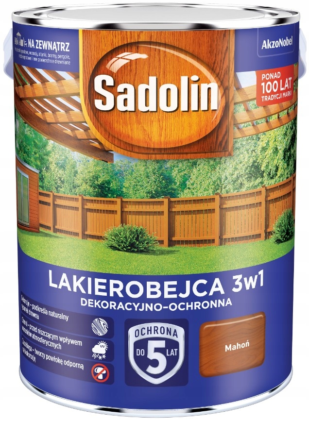 Sadolin Lakierobejca 3w1 Mahoń 5L