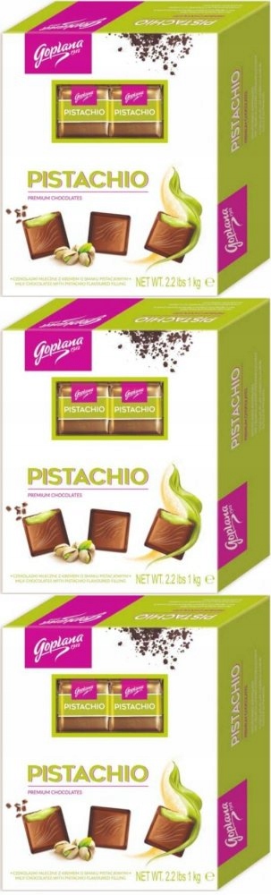 Czekoladki pistacjowe Goplana Pistachio 1KG x3