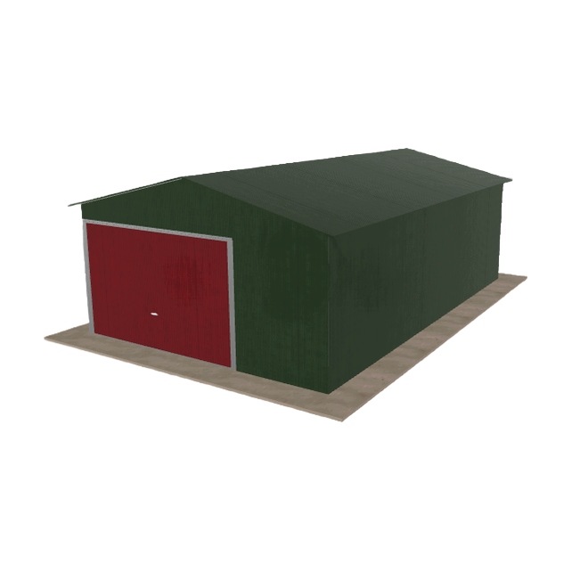 Plechová garáž 4.5x6.5 m jednopolohová, dvouspádová, zelená