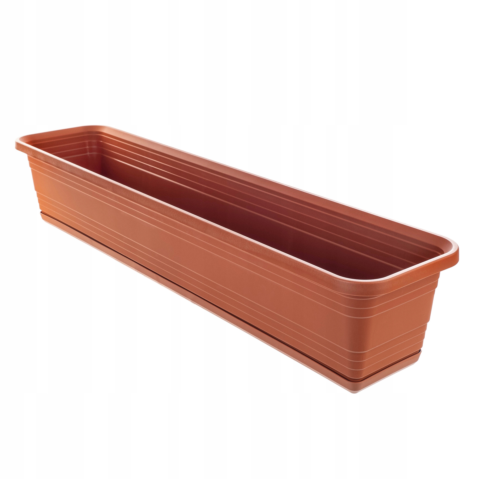 DONICZKA BALKONOWA SKRZYNKA DONICA NA KWIATY 80cm Z PODSTAWKĄ CEGLASTA Wysokość produktu 14.5 cm