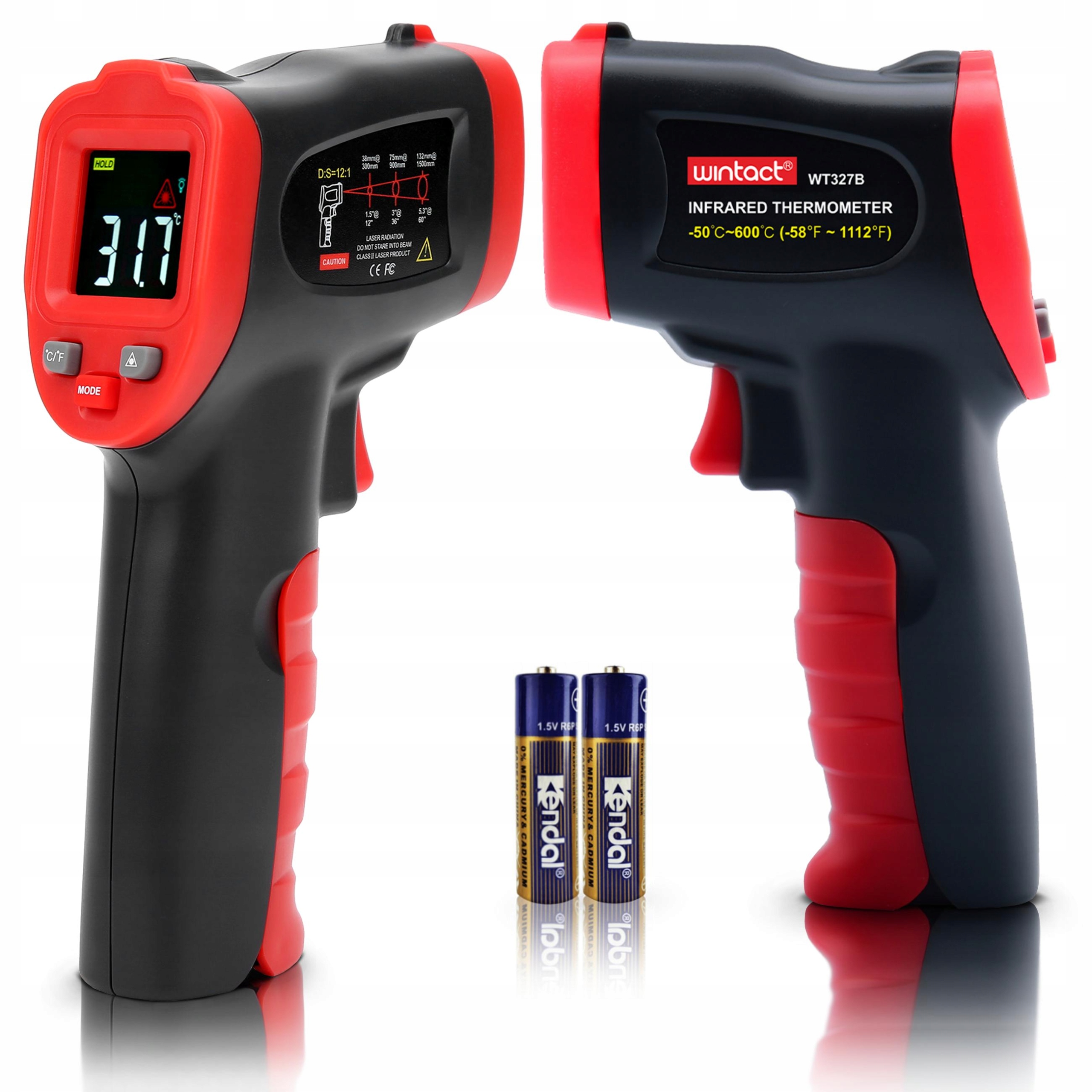 PIROMETR TERMOMETR LASEROWY BEZDOTYKOWY NA PODCZERWIEŃ EMISYJNOŚĆ -50+600°C