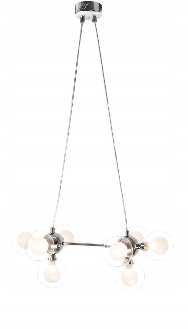 Závěsná lampa chrom skleněné koule 8 bodů moderní do obývacího pokoje 2700K Rabalux
