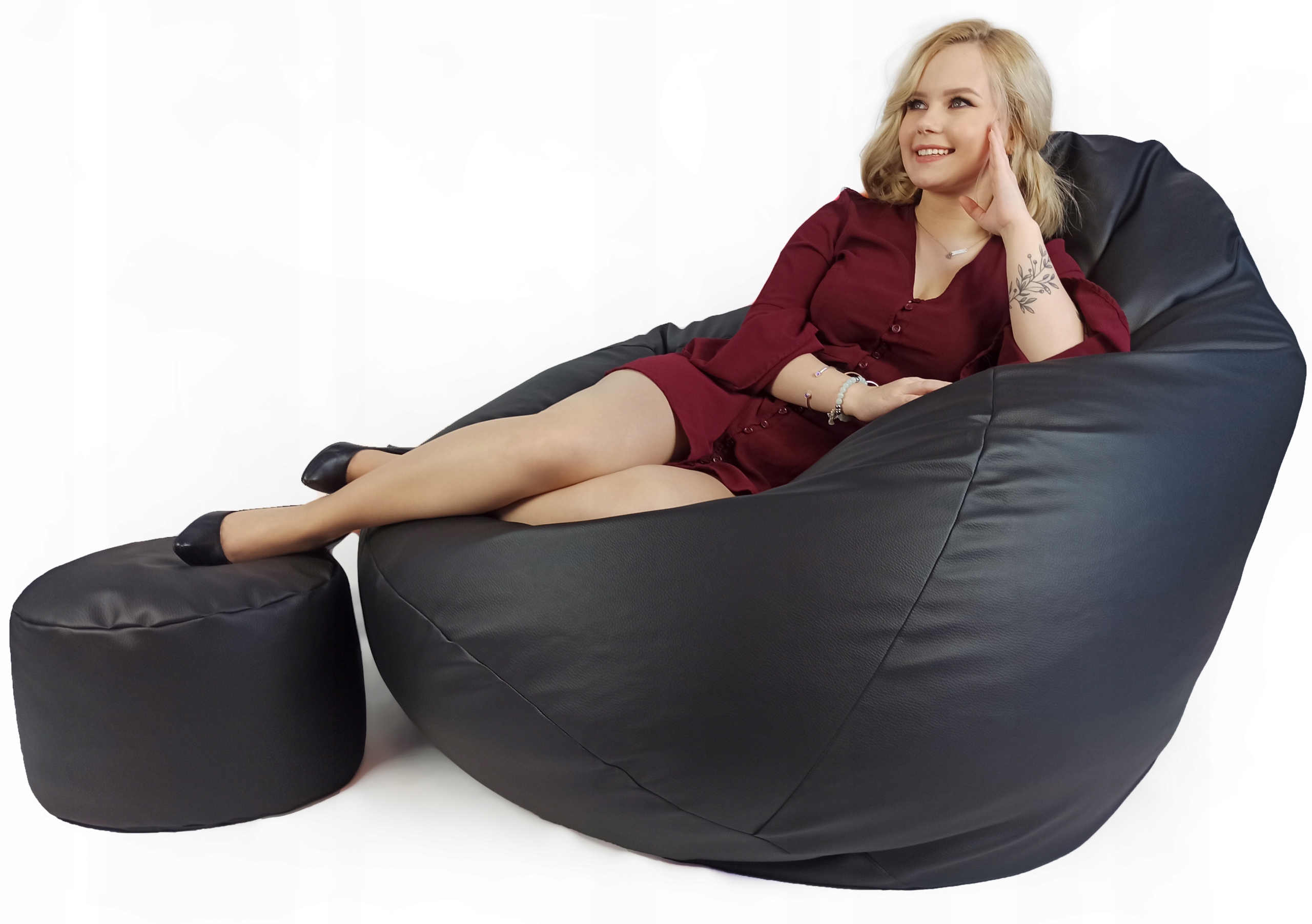 

Pufa Fotel XXXL Czarny sako pufy piłka