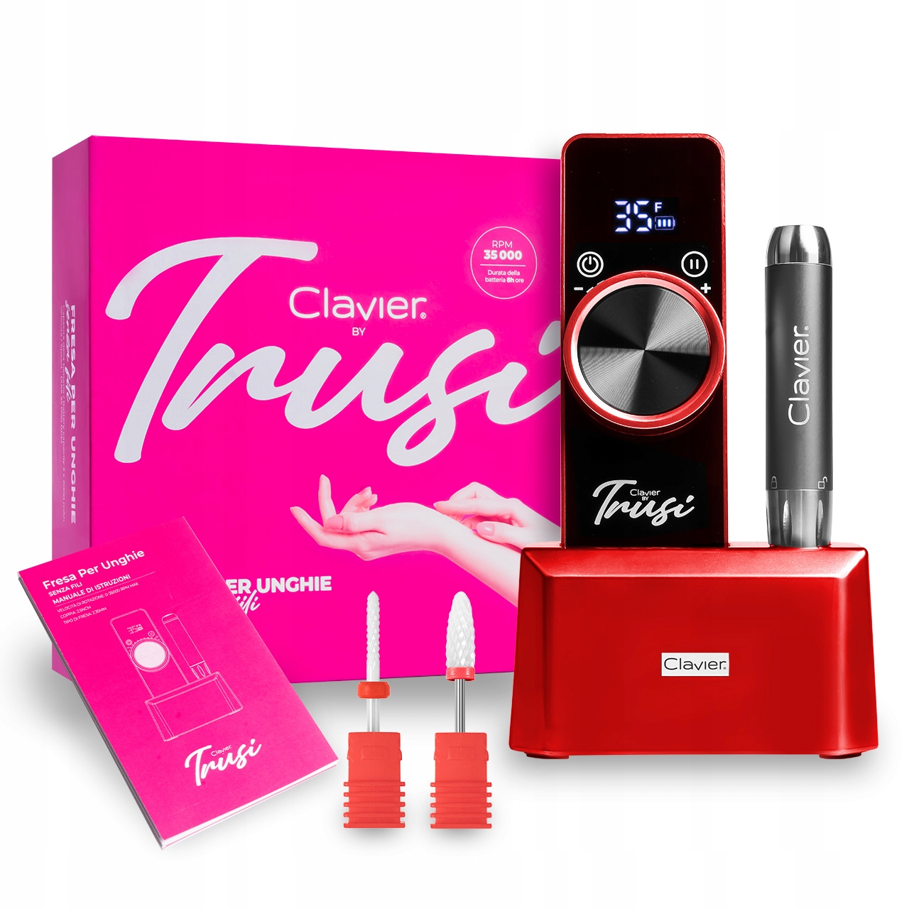 Frezarka Mobilna Clavier By Trusi Akumulatorowa Do Paznokci Manicure 65W