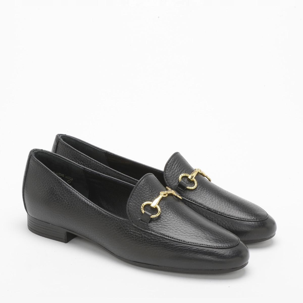 

Ryłko Czarne mokasyny z klamerką skórzane 36.5