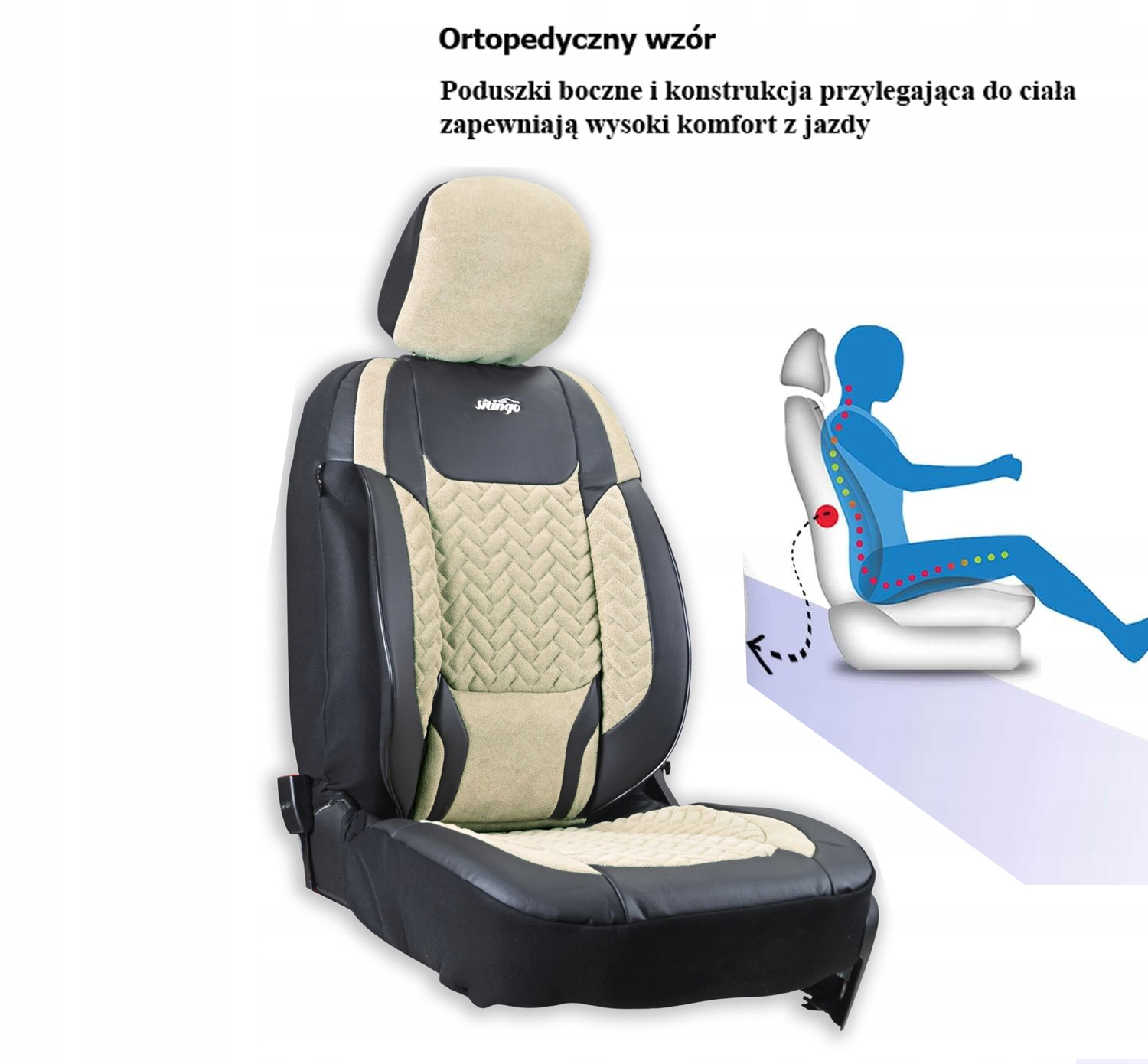 DACIA DOKKER DUSTER LODGY LOGAN SANDERO POKROWCE FOTELE SAMOCHODOWE Kolor obszycia czarny