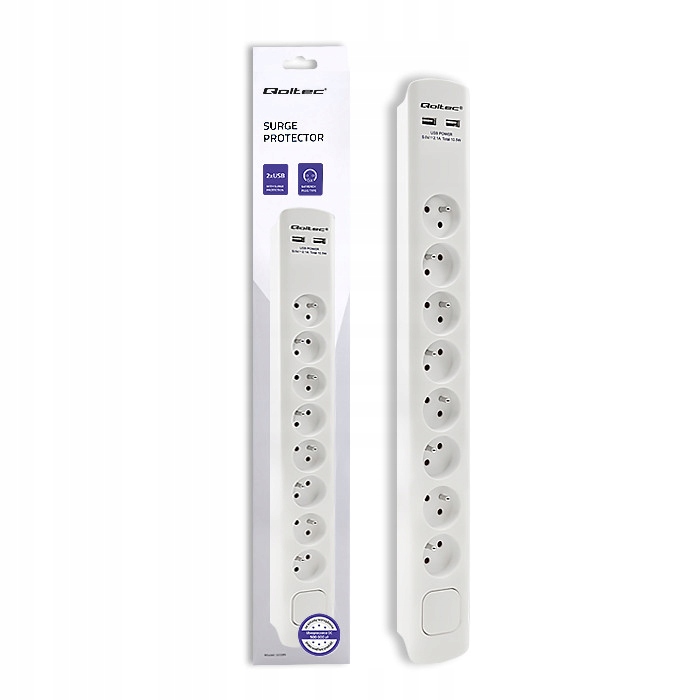 

Qoltec Listwa antyprzepięciowa 8 gniazd 2xUSB 1.8m