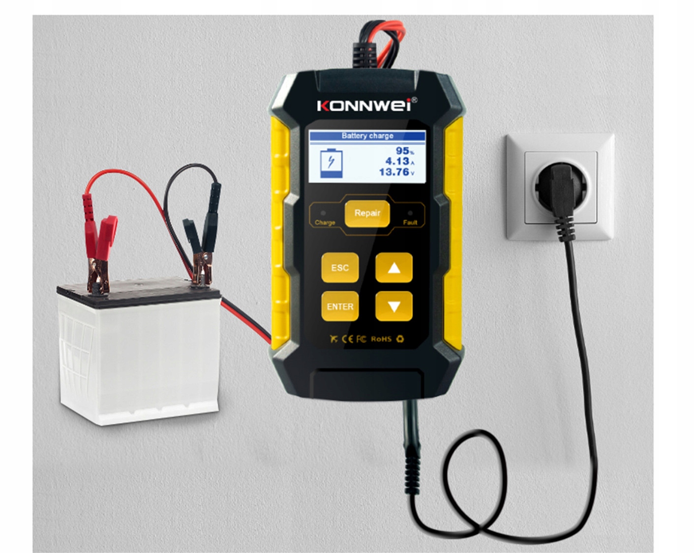 TESTER AKUMULATORA SAMOCHODOWEGO 12V 5A KW510 Brand Konnwei